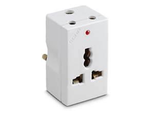 cona Gold 6A 3 Pin Multi Plug (With International Socket & Ind)